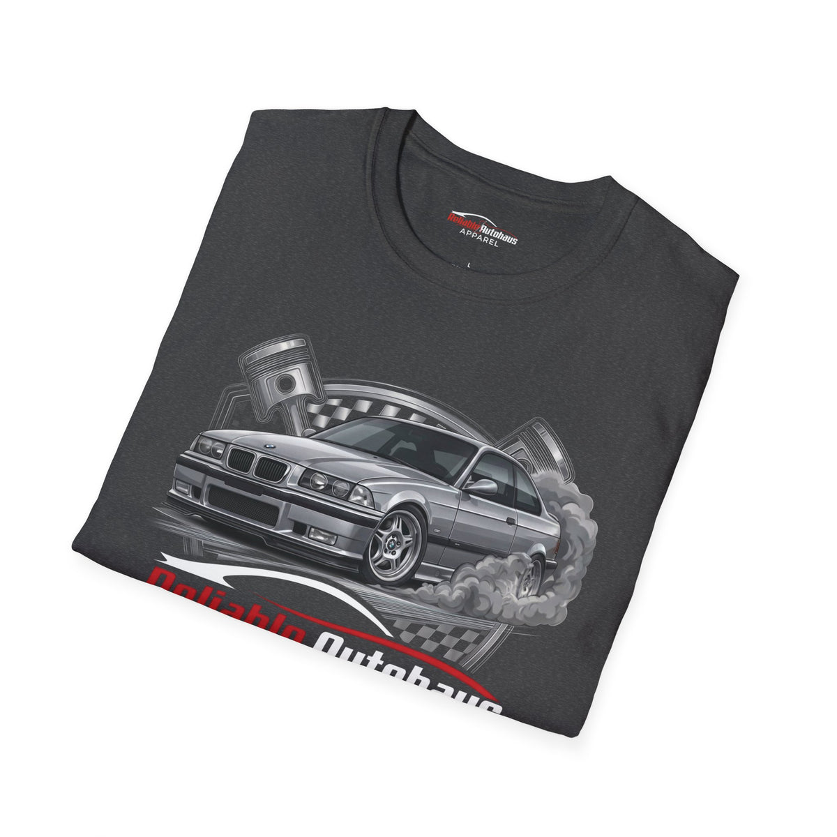 Reliable Autohaus Apparel- E36 M3 Burning Rubber T-Shirt | Car Enthusiast Racing Tee