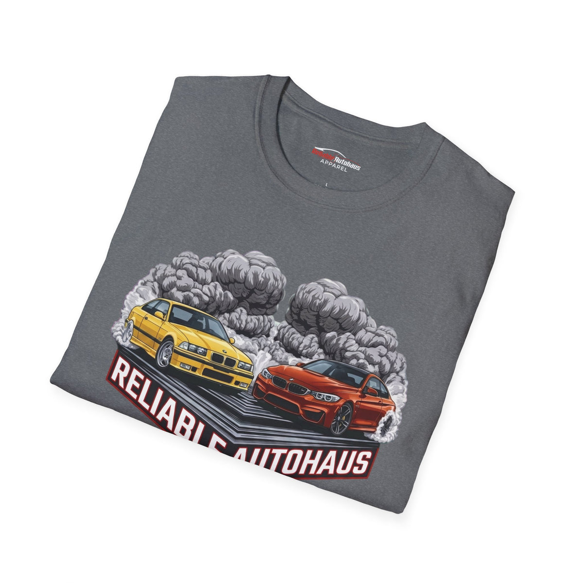 Reliable Autohaus Apparel- Reliable Autohaus E36 M3 vs F82 M4 Burnout Shirt