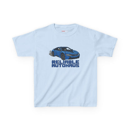 Reliable Autohaus Apparel- Reliable Autohaus I8 “Burning Rubber” - Kids Car T-Shirt
