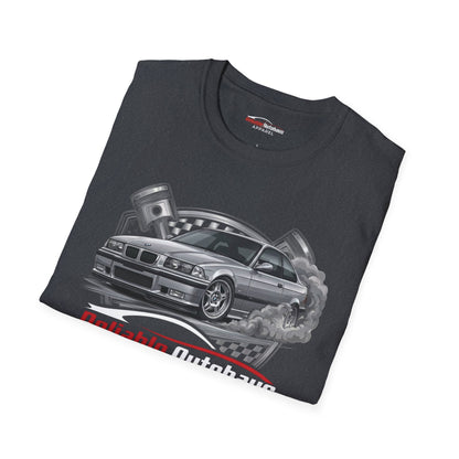 Reliable Autohaus Apparel- E36 M3 Burning Rubber T-Shirt | Car Enthusiast Racing Tee