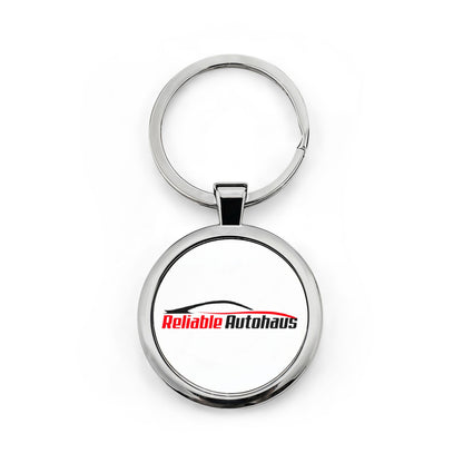 Round Stainless Steel Keychain — Reliable Autohaus Logo Metal Key Ring