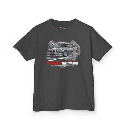 Reliable Autohaus Apparel- Reliable Autohaus E36 M3 Burning Rubber | Car Enthusiast Racing Tee - Kids Car T-Shirt