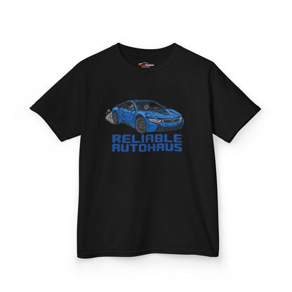 Reliable Autohaus Apparel- Reliable Autohaus I8 “Burning Rubber” - Kids Car T-Shirt