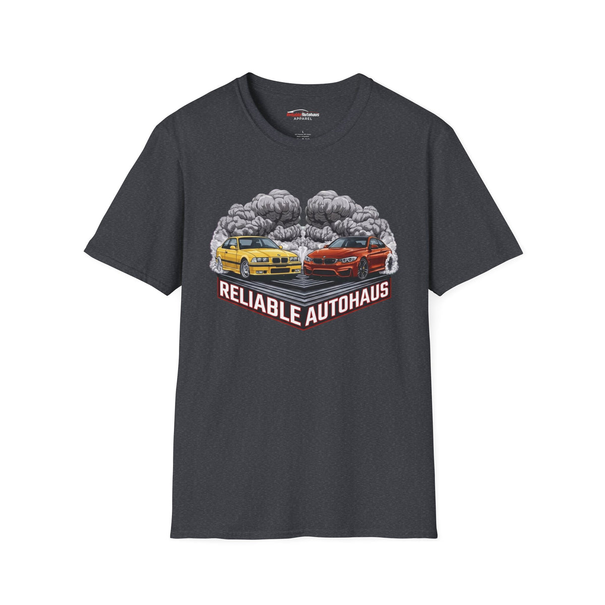 Reliable Autohaus Apparel- Reliable Autohaus E36 M3 vs F82 M4 Burnout Shirt