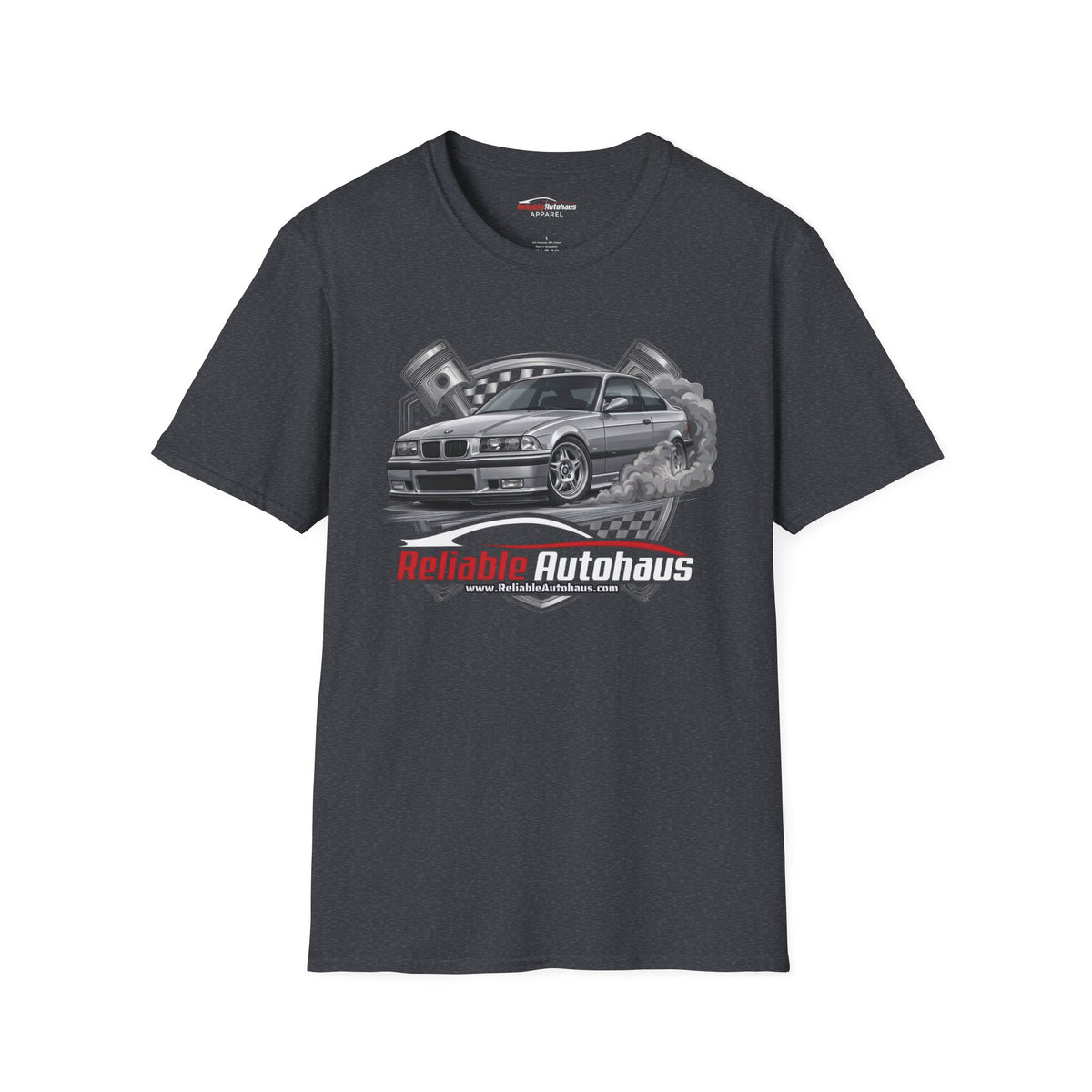 Reliable Autohaus Apparel- E36 M3 Burning Rubber T-Shirt | Car Enthusiast Racing Tee