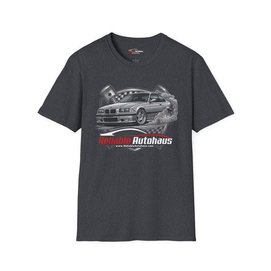 Reliable Autohaus Apparel- E36 M3 Burning Rubber T-Shirt | Car Enthusiast Racing Tee