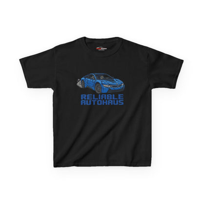 Reliable Autohaus Apparel- Reliable Autohaus I8 “Burning Rubber” - Kids Car T-Shirt